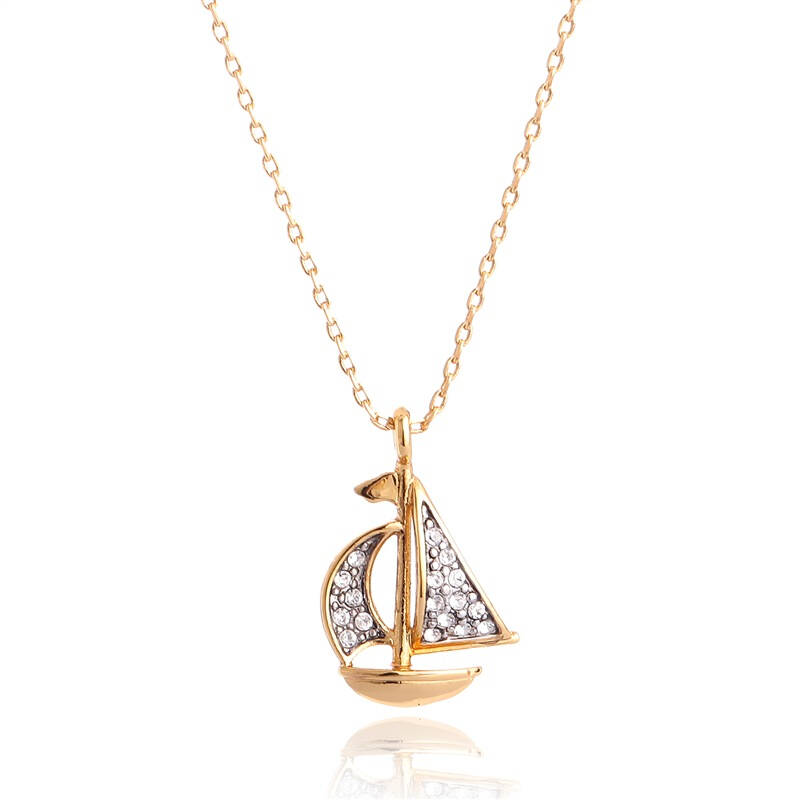 juicy couture 橘滋 女款金属帆船吊坠金色项链 yjruon86 710 自营