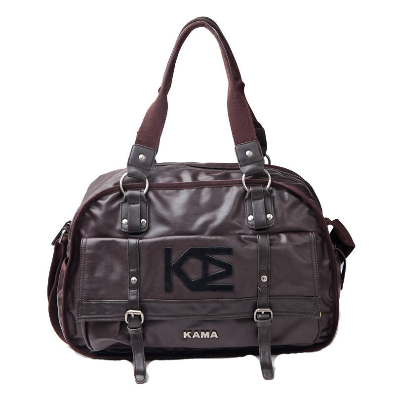 卡玛kama 男士英伦手提斜挎单肩咖啡色休闲包2112002 深黄