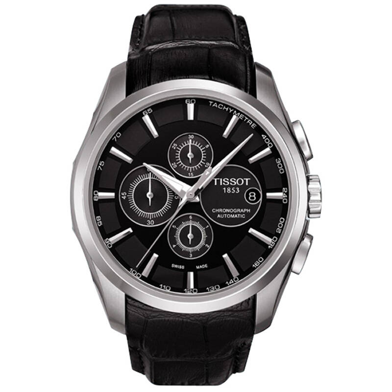 天梭tissot 全自动机械 防水 三眼 男士 手表 t035.627.16.051.00