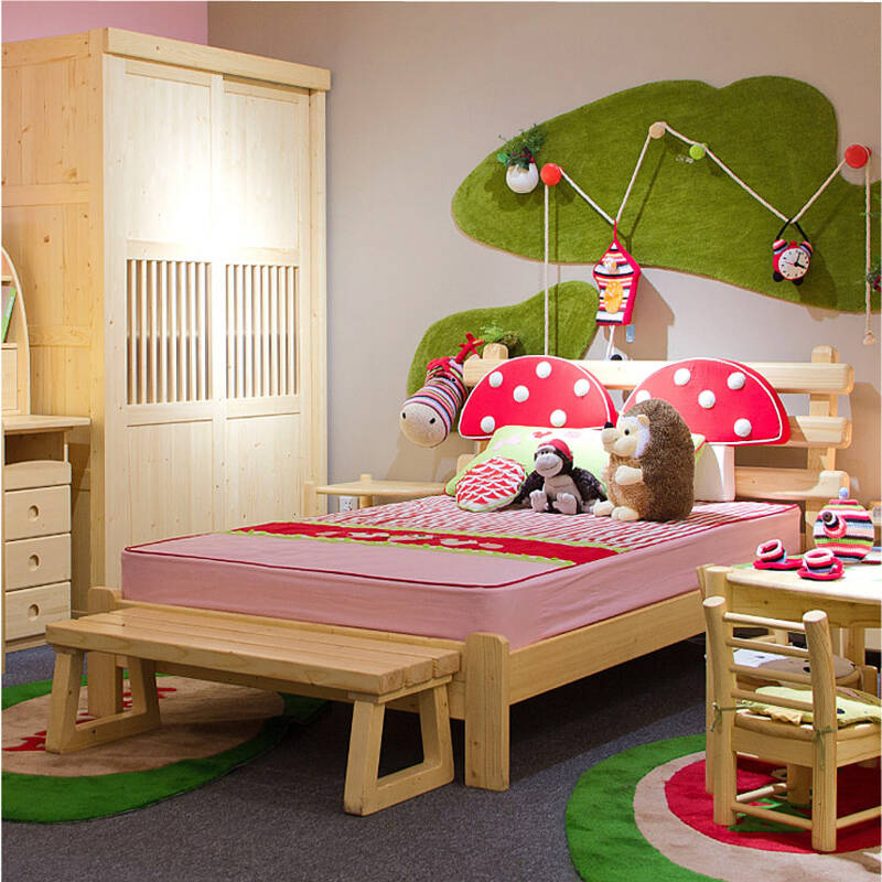 松果儿童家具 儿童床 100%进口芬兰松木 1.