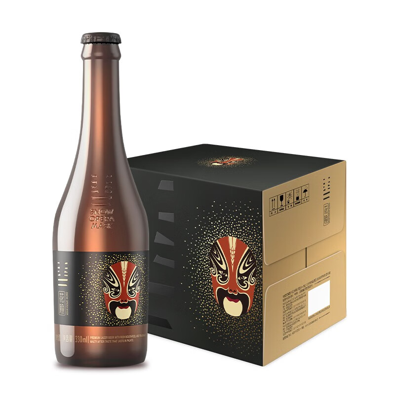 雪花snow花脸啤酒115度330ml12纸箱瓶