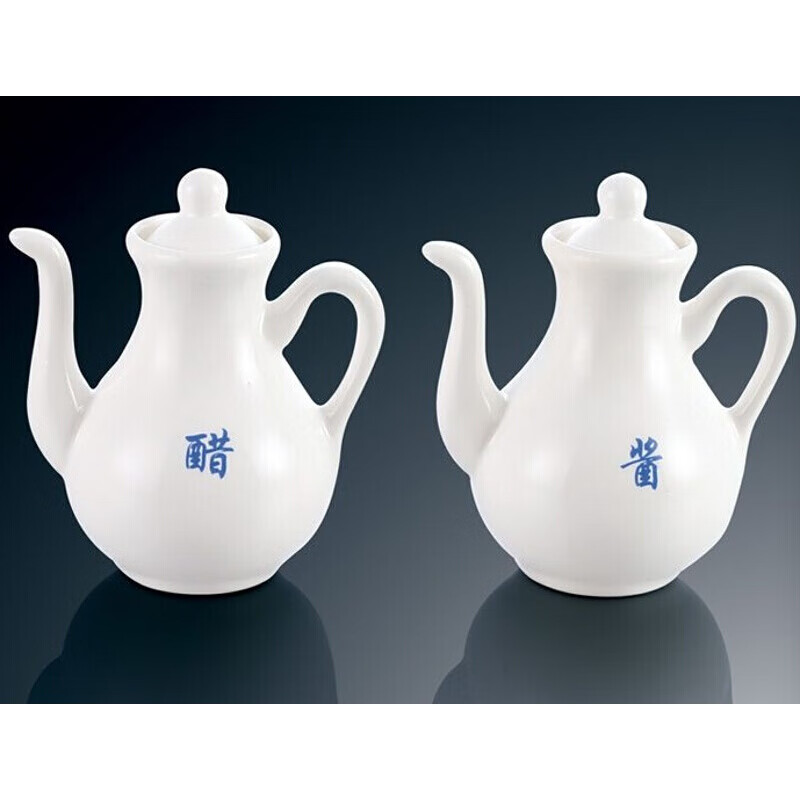 使用于酒店餐馆陶瓷有把酱油壶醋壶酱瓶酱油醋瓶调料壶调罐厨房家用