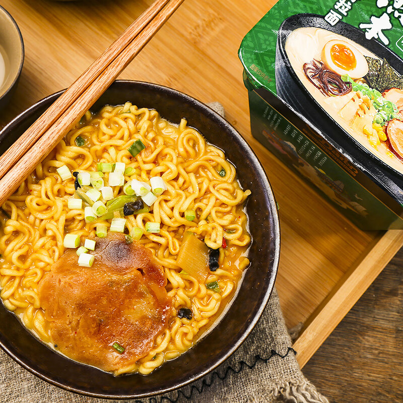 统一汤达人极味馆熊本风味豚骨拉面方便面105克6碗整箱装