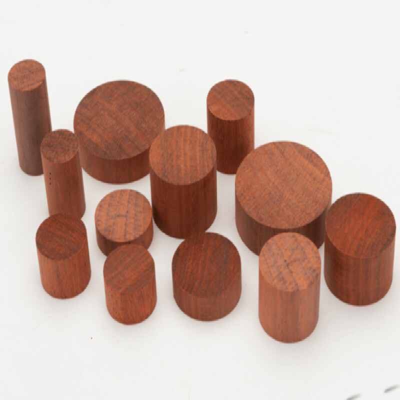 圆形木块 实木小圆椴定制幼儿园教玩具模型木柱diy黑胡桃榉木红花梨木