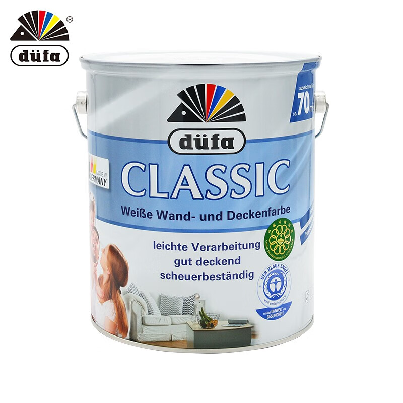 都芳(dufa) 都芳漆 德国进口晶典内墙乳胶漆 水性油漆涂料 墙面漆白色