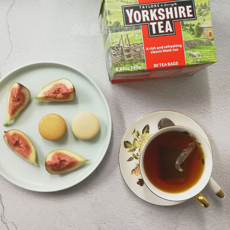 严选英国yorkshiretea泰勒约克郡红茶80包盒约克夏英式下午茶奶茶底