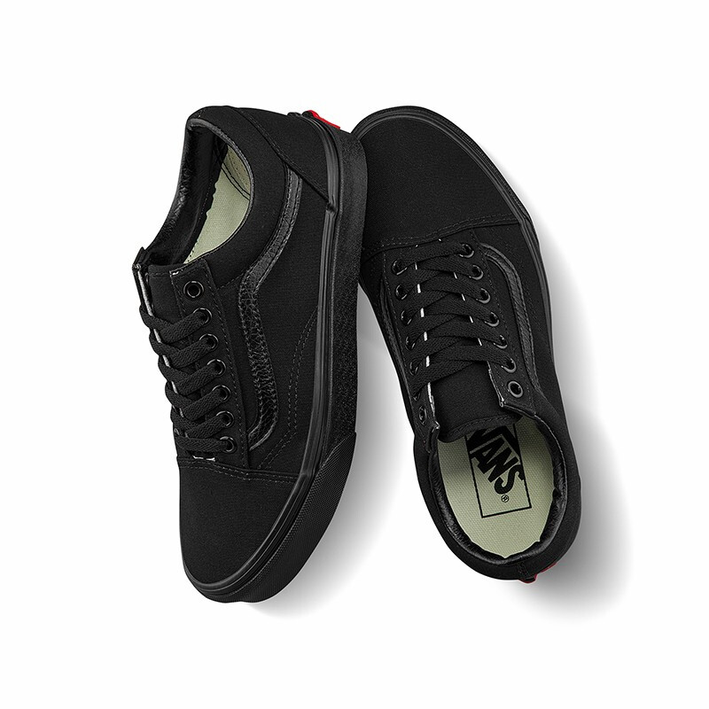 vans范斯官方黑武士侧边条纹男女oldskool帆布鞋黑色42