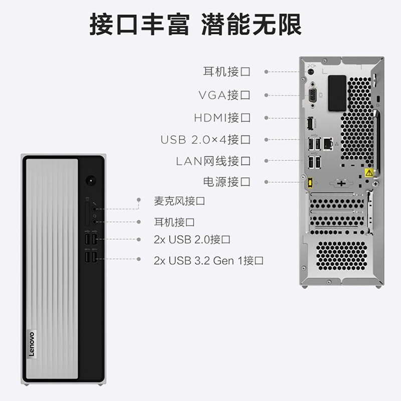 联想(lenovo)天逸510s r5个人商务台式机电脑整机 网课学习娱乐台式