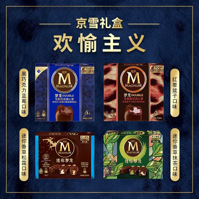 礼盒梦龙欢愉主义冰淇淋939g四合合一18支