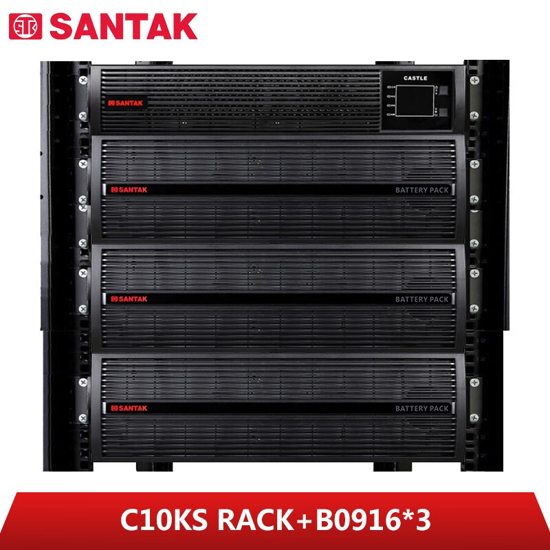山特（SANTAK）C10KS RACK 机架式在线式UPS不间断电源外接电池长效机10KVA/9000W单主机 +电池包B0916*3个 1台