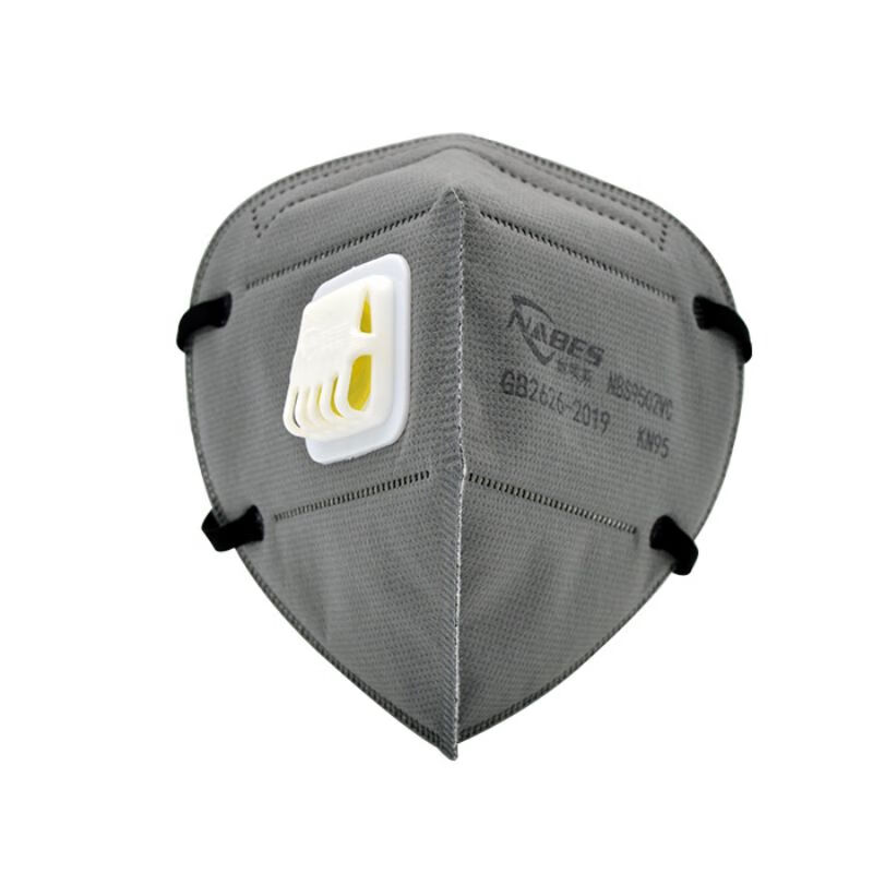 耐呗斯（NABES） 9502VC 口罩KN95级防尘飞沫及雾霾 折叠头带式 活性炭带呼吸阀 20只/盒 工业口罩 1盒（京东专享）