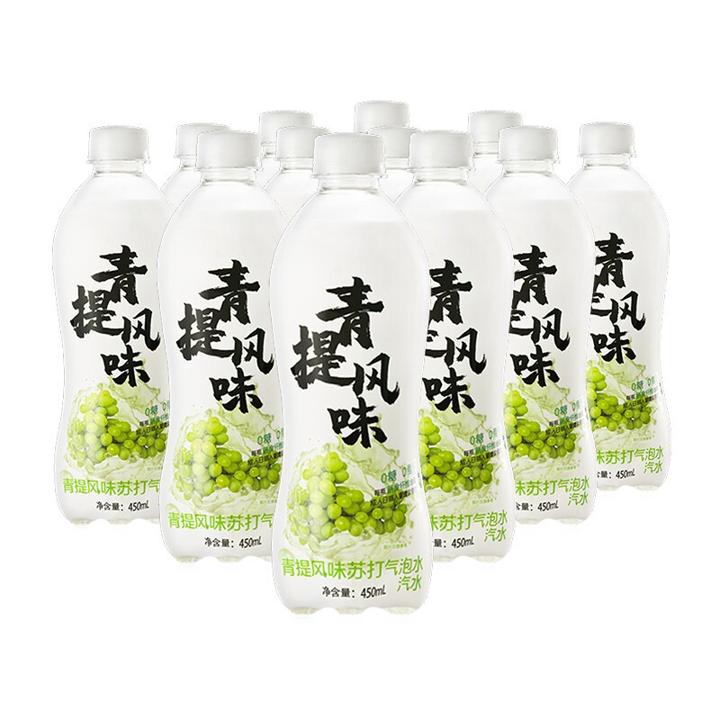 秋林12瓶450ml饮料汽水果味气泡提味苏打水