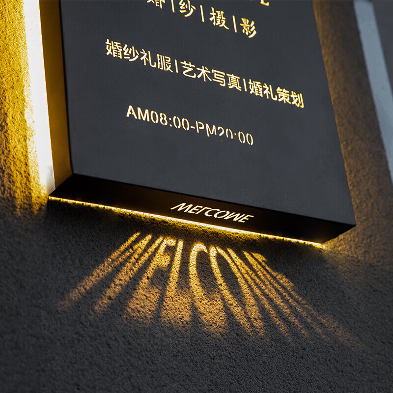 创意镂空灯箱广告牌门头招牌led发光字不锈钢铁艺投影灯箱做9055