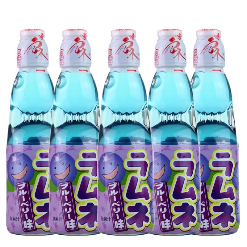 波子波子汽水饮料日本进口饮料碳酸饮料 混合口味波子汽水果味饮料 波子汽水蓝莓味200ml*5瓶
