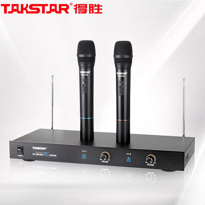 得胜（TAKSTAR） TS-6700HH一拖二无线麦克风 手持式会议主持无线话筒 家用舞台KTV演出麦克风防啸叫 2手持