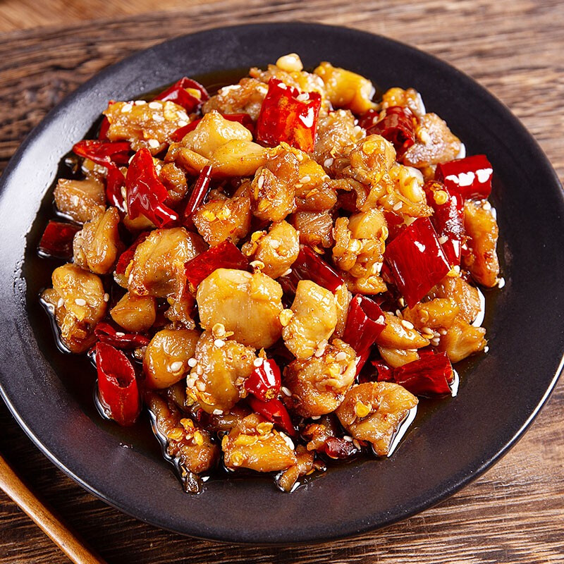 谭八爷香辣鸡丁冷吃辣子鸡四川特产麻辣口水鸡大块鸡肉真空包装开袋