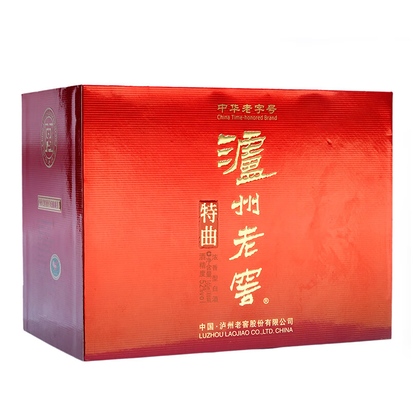 泸州老窖 特曲 52度 三两三 浓香型高度白酒 165ml*6瓶 礼盒装