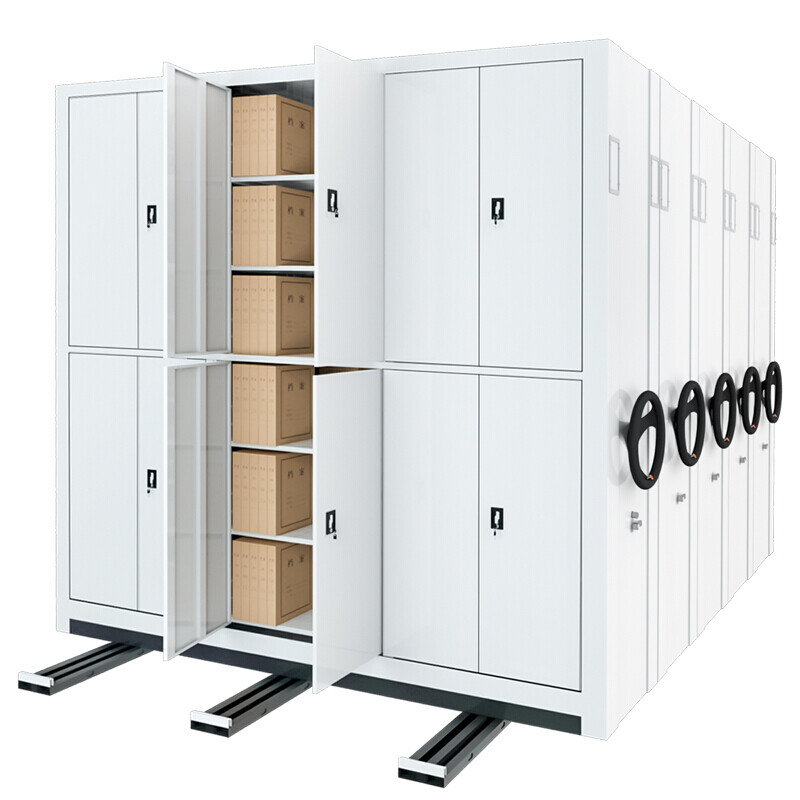 臻远 MJJS-5 密集架手摇式移动档案柜钢制轨道密集架 一列5组MJJS-5