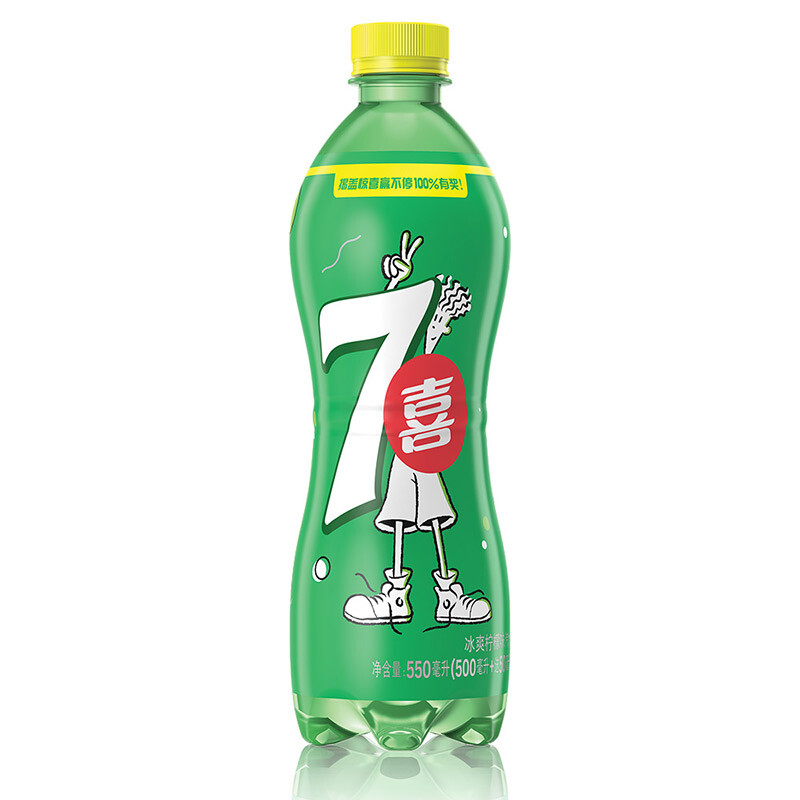 7喜 七喜7up 柠檬味汽水 碳酸饮料整箱 (500ml 50ml)*24瓶 新老包装