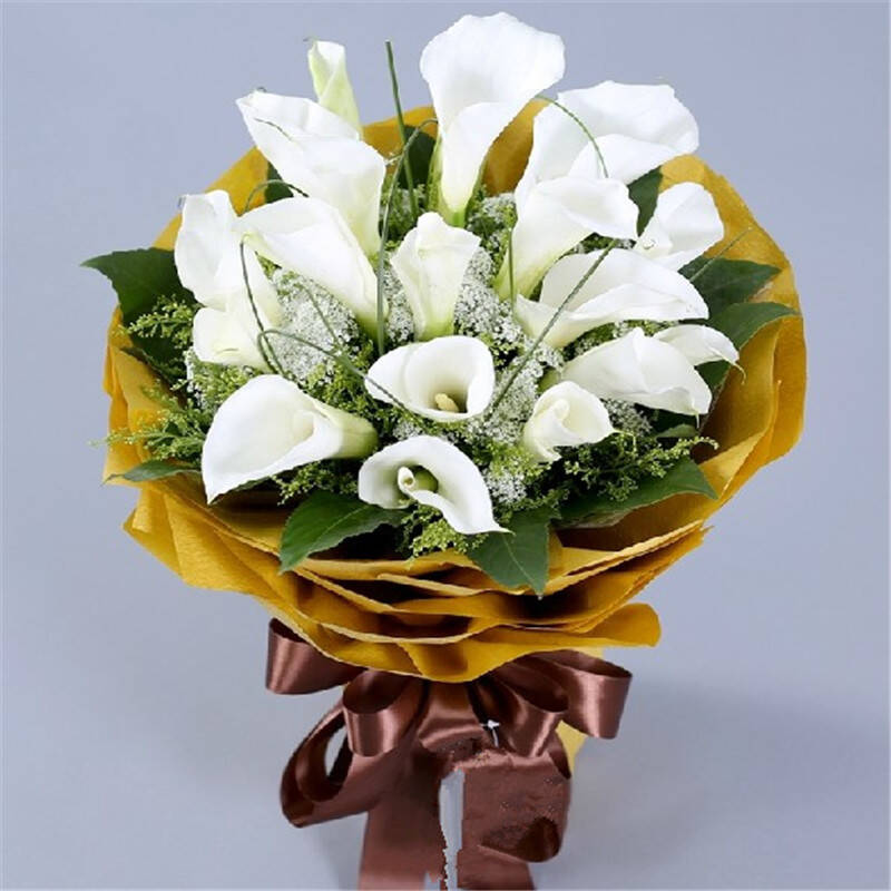 花朵朵 鲜花速递马蹄莲花束礼盒送领导长辈朋友生日祝福鲜花北京同城