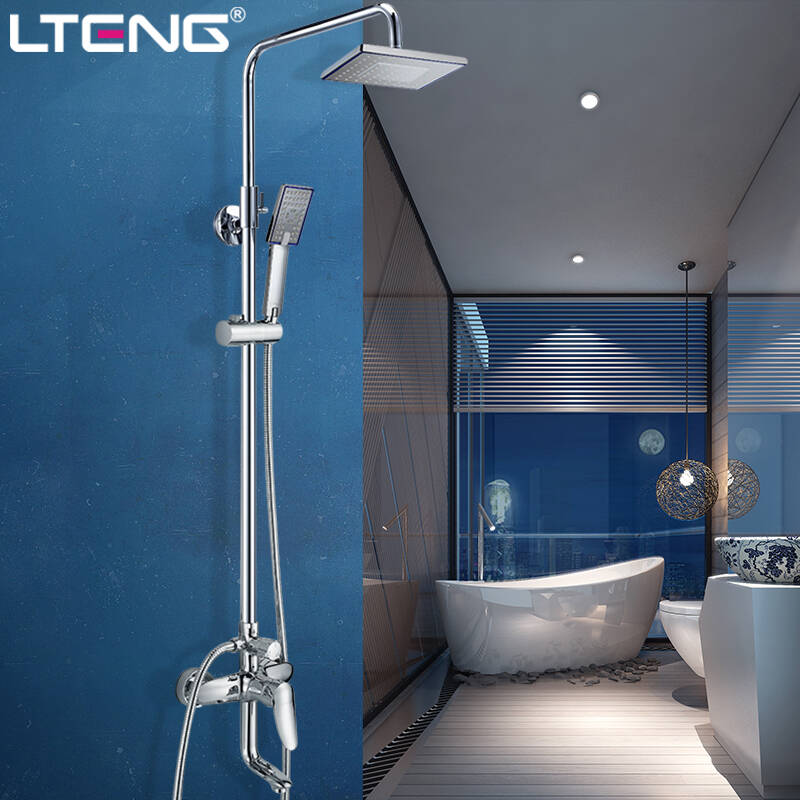 蓝藤卫浴 全铜龙头大淋浴柱 多功能淋浴花洒套装 lt-5808