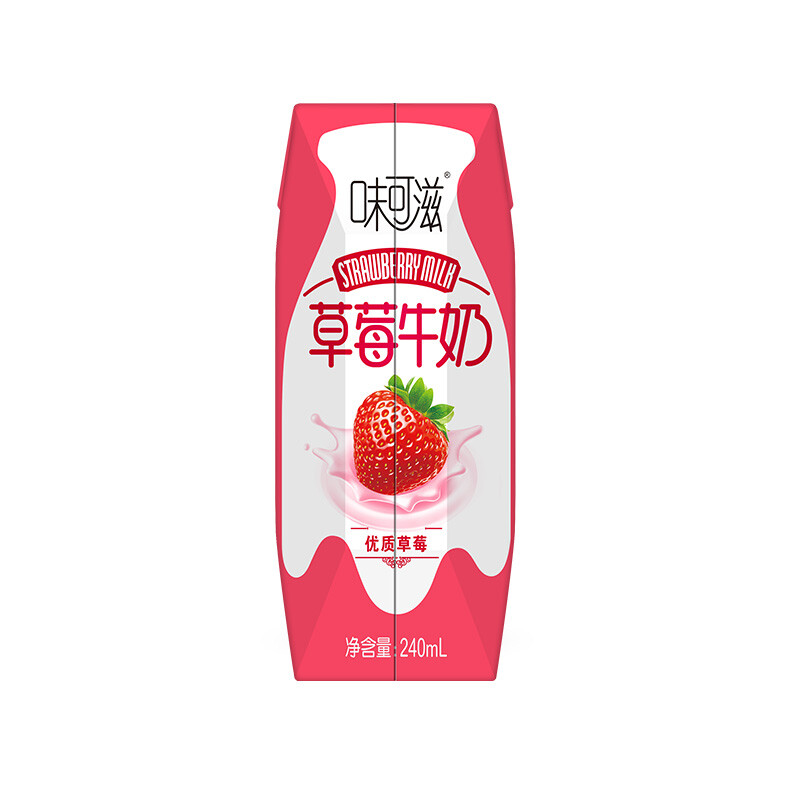 伊利 味可滋 草莓牛奶 240ml*12盒