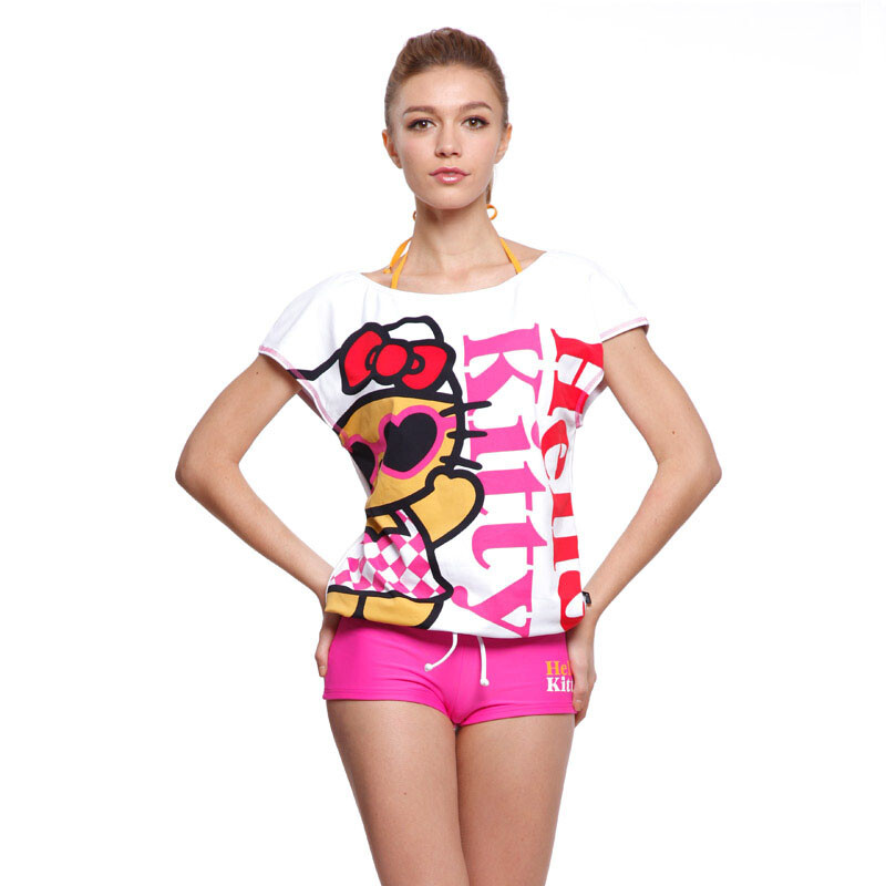 arena阿瑞娜 修身显瘦遮肚比基尼 分体小胸聚拢kitty系列 正品4502