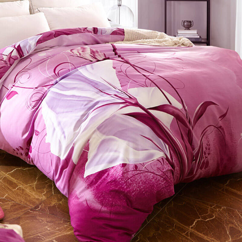 雪菲之花家纺高支高密100%全棉活性印花200*230 220*240单品大被套cph