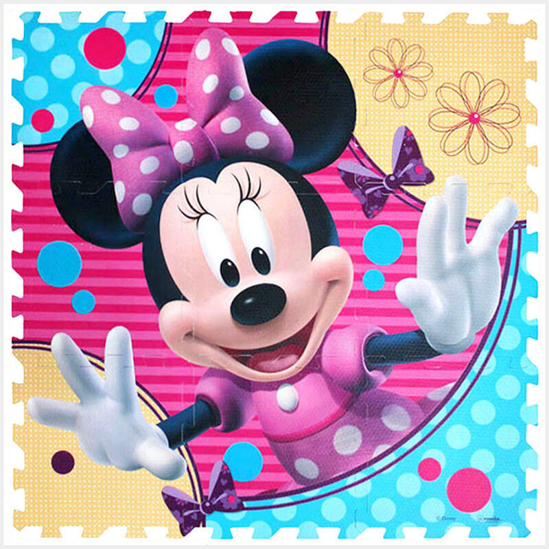 卡通彩印婴儿爬行垫/儿童拼图地垫/防摔游戏垫/斜齿白底3 手套米妮一