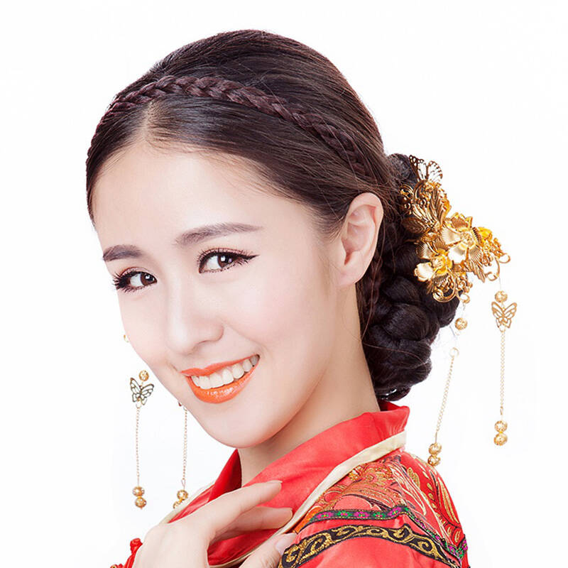 水舞新娘 簪子头饰古装秀禾服发簪发饰流苏古代金色发插 沐卉 古风cos
