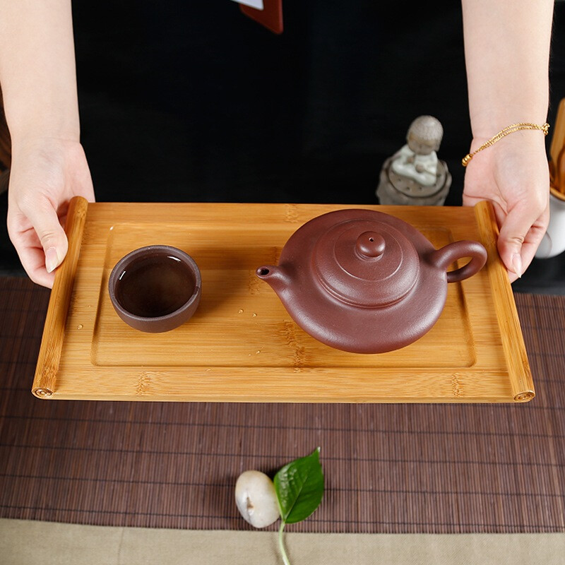 金镶玉 茶盘茶托 奉茶盘 实木竹木功夫茶具配件托盘 *2个