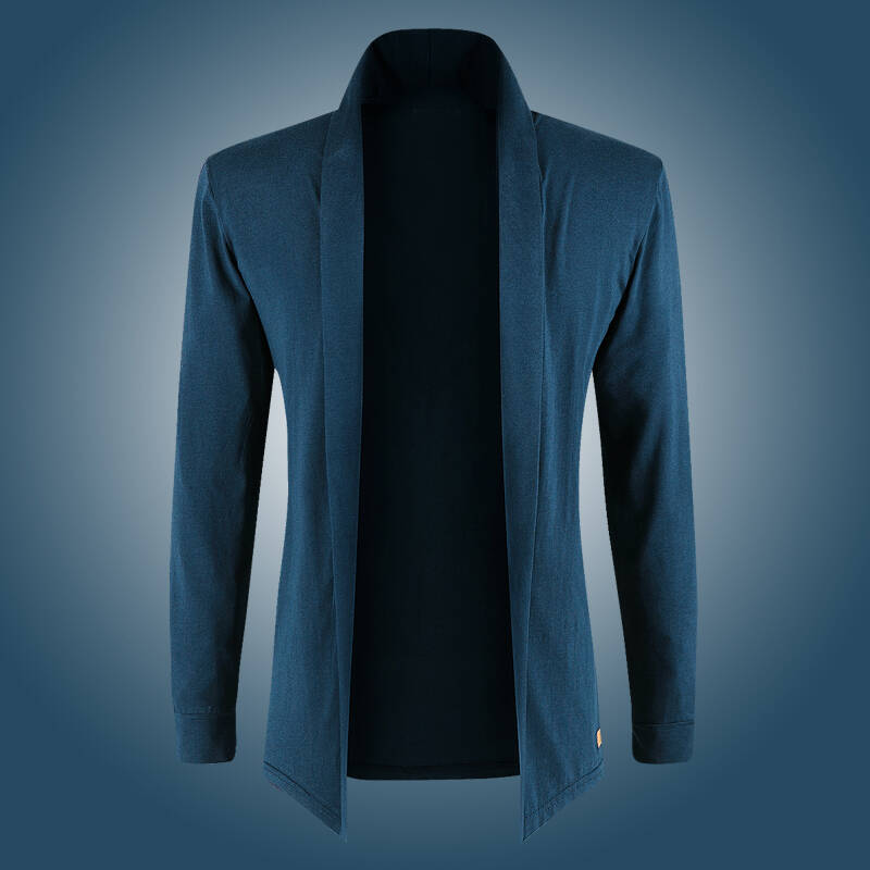 2015秋装新款 男士纯棉长袖t恤空调衫 修身韩版潮男装开衫薄外套a1529