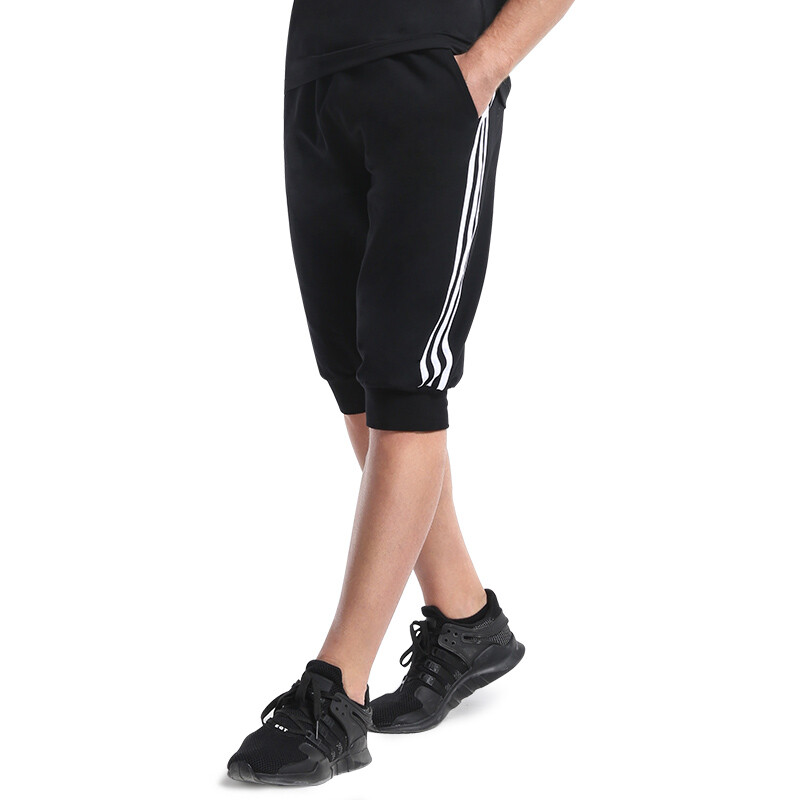 范斯蒂克运动七分裤男夏季速干透气跑步健身中裤收口修身篮球训练裤