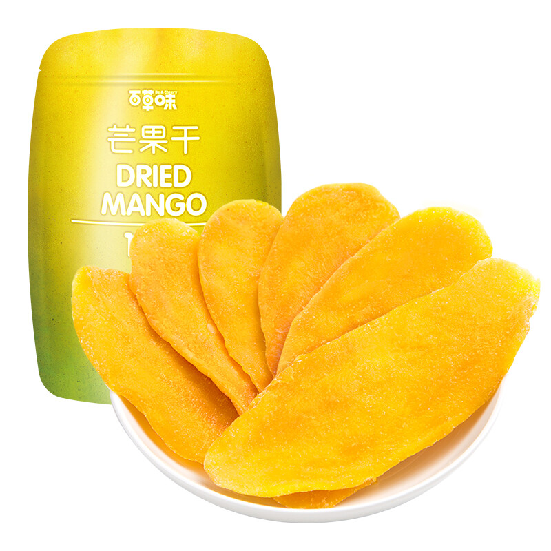 满199减120_百草味 芒果干120g 休闲零食水果干小吃蜜饯果脯 mj *5个