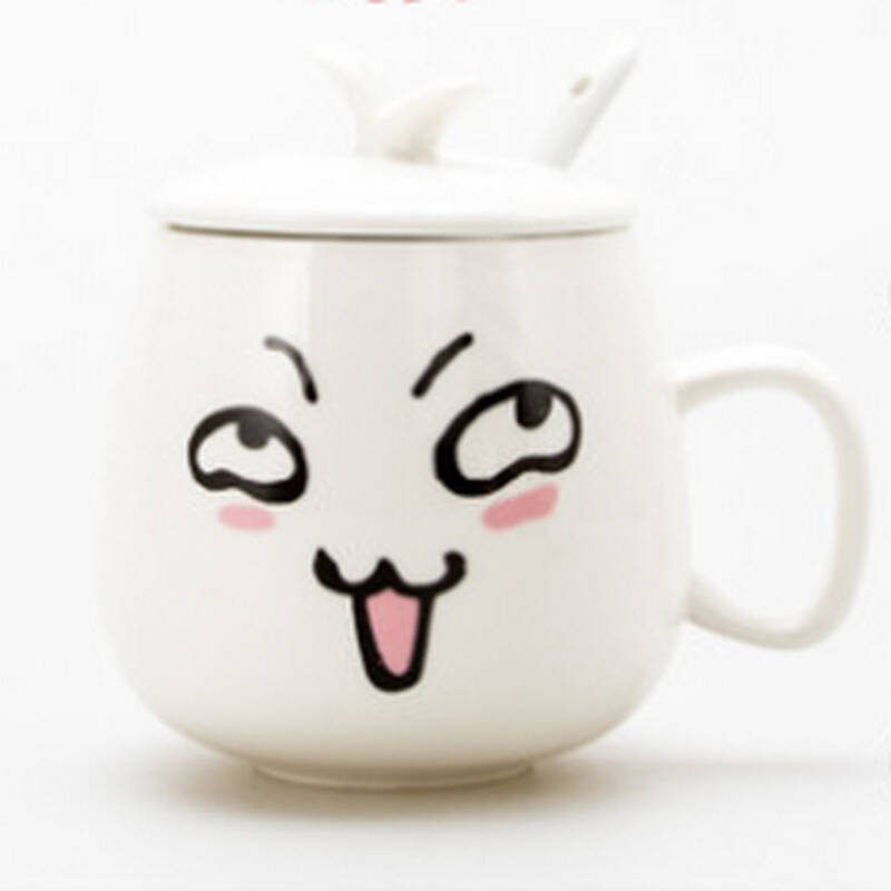 z-shine 可爱卡通陶瓷杯子表情萌杯 马克杯 情侣咖啡杯 早餐牛奶杯