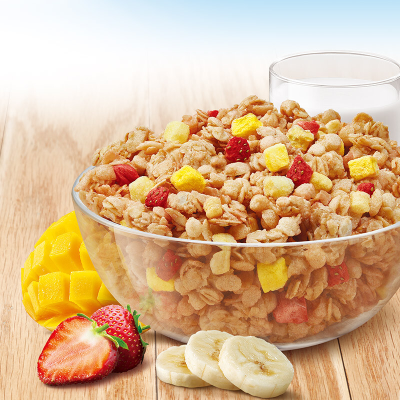 桂格麦果脆 热带水果味 健身谷物烘焙麦片零食420克 进口食材配酸奶更