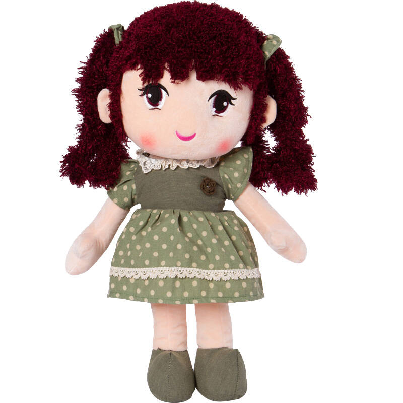 超其特 麻花辫女孩 可爱布娃娃公仔 女孩玩具 情人节 生日礼物 波点