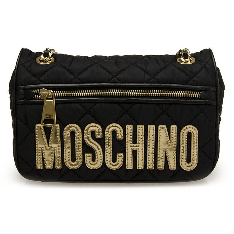 moschino 莫斯奇诺 女士黑色菱形织物手提单肩包 b7407 8201 2555 ml