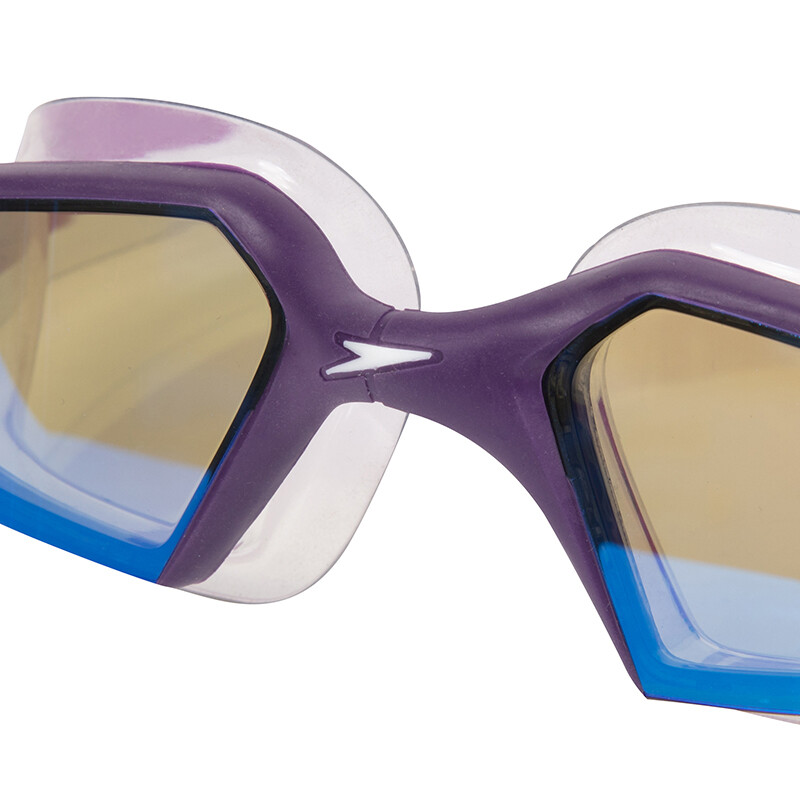 speedo/速比涛 专业训练 大框镀膜 大视野 防雾 柔软贴合 泳镜 紫