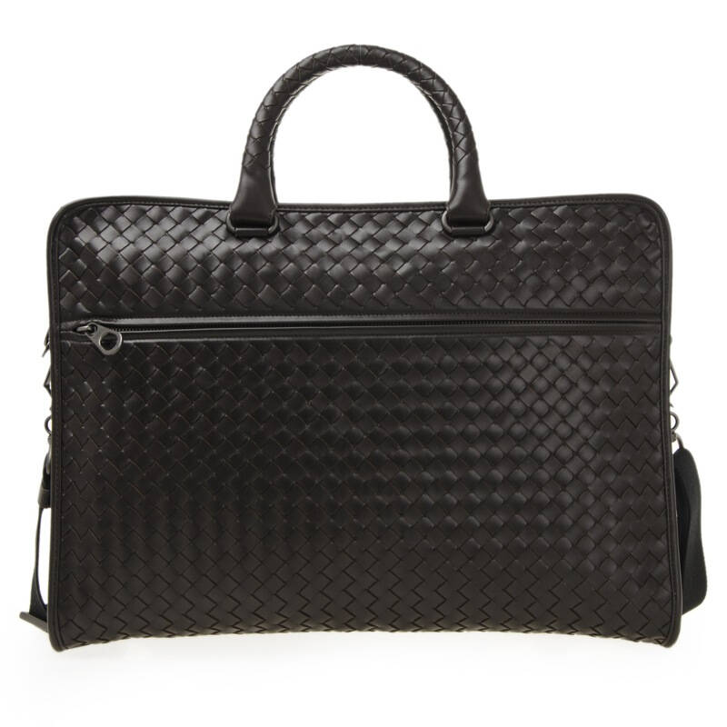 bottega veneta bv宝缇嘉 男士棕色牛皮编织公文包 248395 vq131 1301