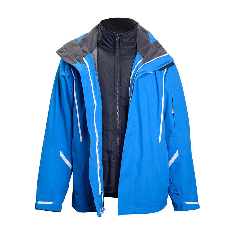 north face/北面 男款三合一夹克 户外防风透气冲锋衣 a2ak 浅蓝色 l