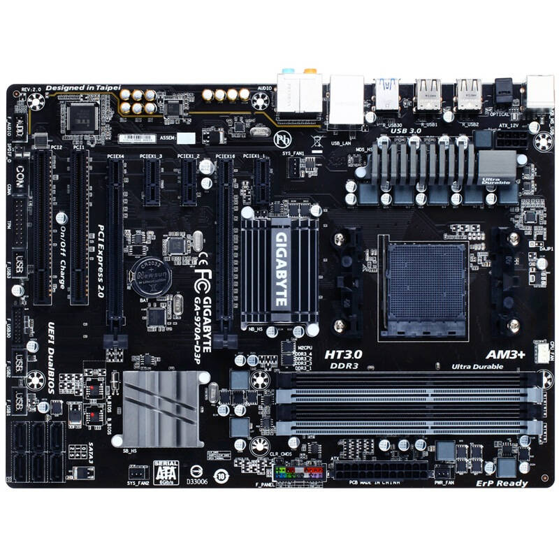 技嘉(gigabyte)970a-d3p主板 (amd 970/socket am3 ) 自营