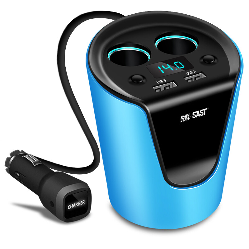 先科(sast) 车载充电器 车充点烟器 t01蓝色 3.