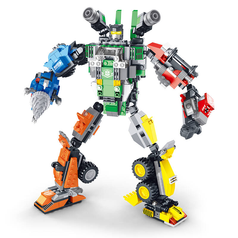 星钻积木 积变战士三变 儿童益智玩具塑料拼插模型拼装变形车模机器人