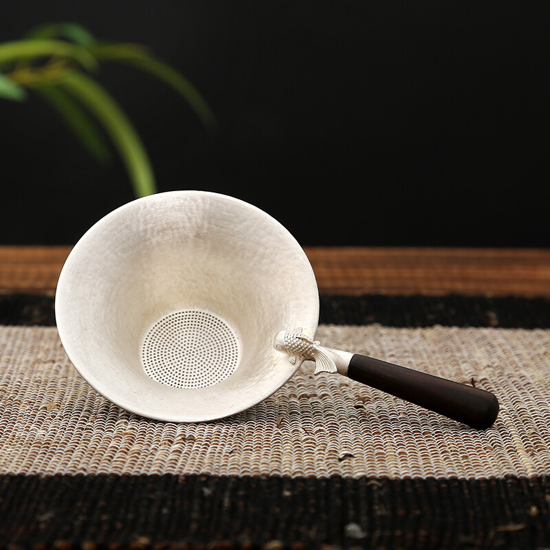千寿堂 茶漏 银制茶滤茶具配件创意银茶漏 990足银