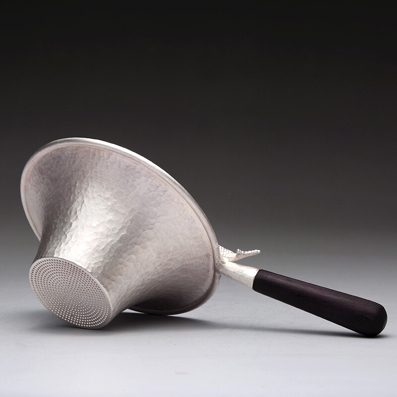 千寿堂 茶漏 银制茶滤茶具配件创意银茶漏 990足银