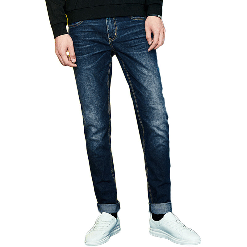 柒牌男装 牛仔裤男 商务直筒休闲长裤子 113s88460 宝蓝 34 *2个