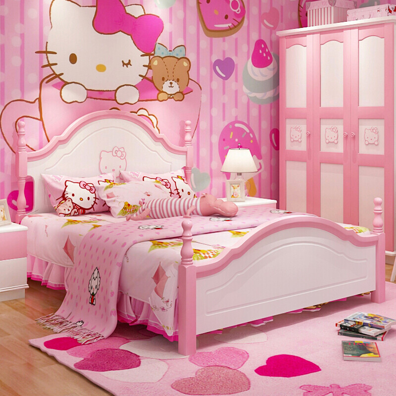 优漫佳 全实木床儿童床公主床欧式床男孩床女孩床单人床王子床 粉色单