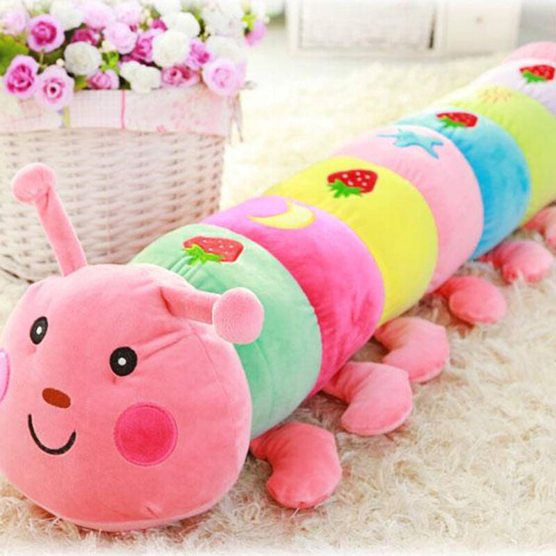 毛虫 毛绒玩具 大号公仔抱枕 女生圣诞节娃娃生日礼物 草莓粉色毛毛虫