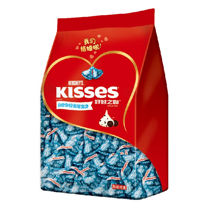 好时之吻kisses曲奇奶香白巧克力1kg 自营